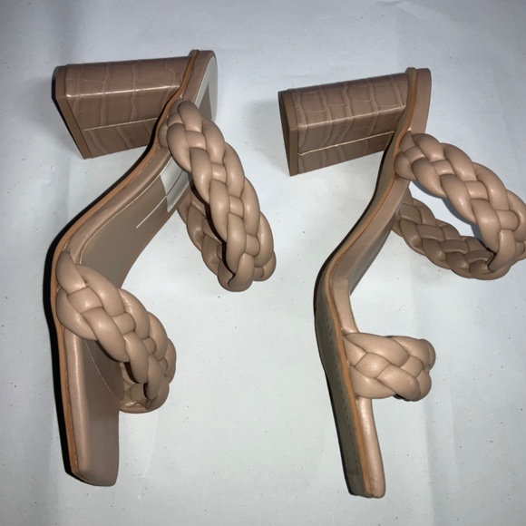 Dolce Vita Paily block heel sandals in Cafe Sz 8.5 square toe braided straps - Picture 2 of 7